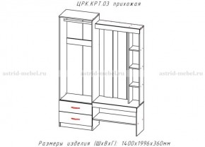 КРИТ-3 Прихожая (Анкор темный/Анкор белый) в Менделеевске - mendeleevsk.mebel24.online | фото 2