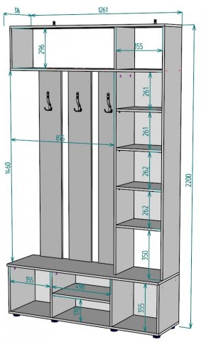 Прихожая с зеркалом V19_M в Менделеевске - mendeleevsk.mebel24.online | фото 2