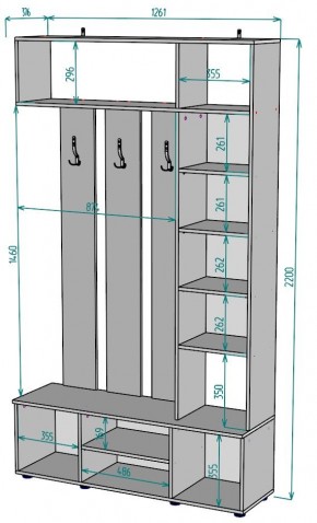 Прихожая с зеркалом V20_M в Менделеевске - mendeleevsk.mebel24.online | фото 2