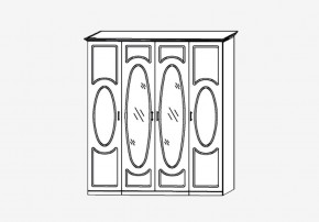 Прованс-2 Шкаф 4-х дверный с 2 зеркалами (Бежевый/Текстура белая платиной золото) в Менделеевске - mendeleevsk.mebel24.online | фото 2