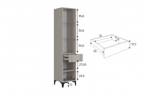 РИЧ Шкаф однодверный со стеклом в Менделеевске - mendeleevsk.mebel24.online | фото 3