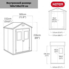 Сарай Манор 6*5 TWF (два окна на фасаде) MANOR 6x5 DD (two windows at the front) в Менделеевске - mendeleevsk.mebel24.online | фото 2