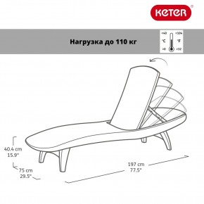 Шезлонг Пацифик (Pacific) графит в Менделеевске - mendeleevsk.mebel24.online | фото 2