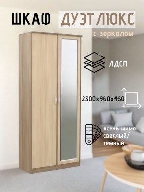 Шкаф 2-х створчатый Дуэт Люкс с зеркалом в Менделеевске - mendeleevsk.mebel24.online | фото 4