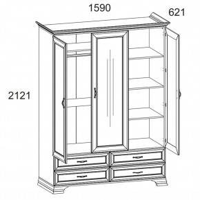 Шкаф 3D4S Z, TIFFANY, цвет вудлайн кремовый в Менделеевске - mendeleevsk.mebel24.online | фото 1