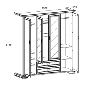 Шкаф 4D2S Z , MONAKO, цвет Сосна винтаж в Менделеевске - mendeleevsk.mebel24.online | фото 1