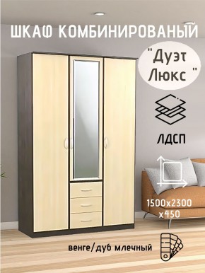 Шкаф комбинированный Дуэт Люкс с зеркалом в Менделеевске - mendeleevsk.mebel24.online | фото 3
