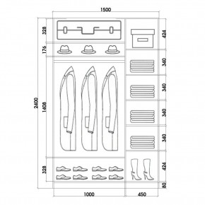 Шкаф-купе ХИТ 24-15-55 (620) в Менделеевске - mendeleevsk.mebel24.online | фото 3