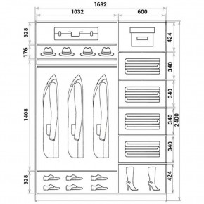 Шкаф-купе ХИТ 24-17-66 (620) в Менделеевске - mendeleevsk.mebel24.online | фото 3