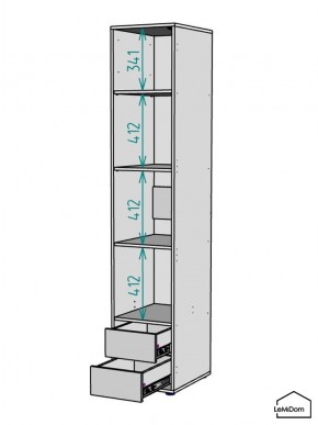 Шкаф Linnea MHR-1-4 2050х400х510 (Графит-М 11.1.25) в Менделеевске - mendeleevsk.mebel24.online | фото 3