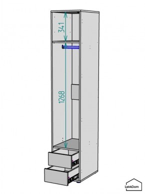 Шкаф Linnea MHR-1PO-3 2050х400х510 (Белый-М 11.1.2) в Менделеевске - mendeleevsk.mebel24.online | фото 3
