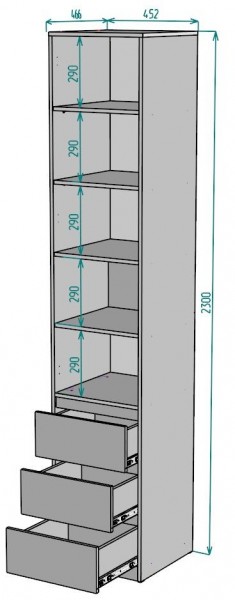 Шкаф Мальта H160 в Менделеевске - mendeleevsk.mebel24.online | фото 2