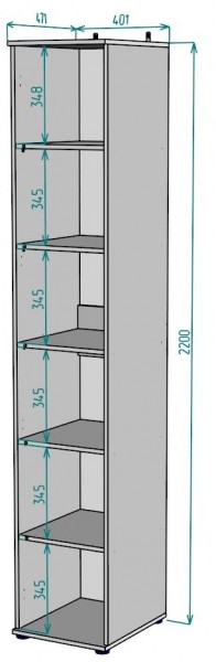 Шкаф Ольга H59 в Менделеевске - mendeleevsk.mebel24.online | фото 2