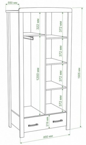 Шкаф платяной Бартоло Ш2Д в Менделеевске - mendeleevsk.mebel24.online | фото 2