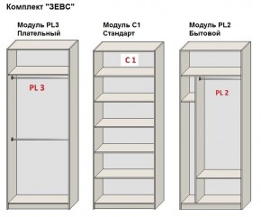 Шкаф распашной серия «ЗЕВС» (PL3/С1/PL2) в Менделеевске - mendeleevsk.mebel24.online | фото 2