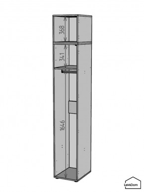 Шкаф с антресолью Linnea MHR-1A-1 2450х400х510 (Графит-М 11.1.25) в Менделеевске - mendeleevsk.mebel24.online | фото 3