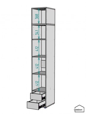 Шкаф с антресолью Linnea MHR-1POA-4 2450х400х510 (Белый-М 11.1.2) в Менделеевске - mendeleevsk.mebel24.online | фото 3
