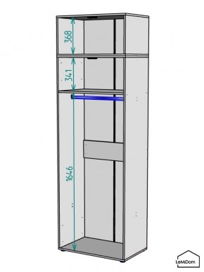 Шкаф с антресолью Linnea MHR-2A-1 2450х800х510 (Графит-М 11.1.25) в Менделеевске - mendeleevsk.mebel24.online | фото 3