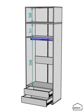Шкаф с антресолью Linnea MHR-2A-3 2450х800х510 (ДВ-М 11.1.25) в Менделеевске - mendeleevsk.mebel24.online | фото 3