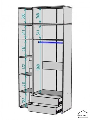 Шкаф с антресолью Linnea MHR-3POA-2 2450х1200х510 (Белый-М 11.1.1) в Менделеевске - mendeleevsk.mebel24.online | фото 3