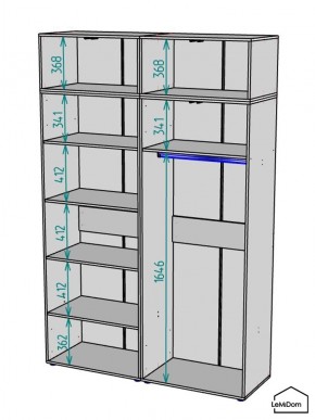 Шкаф с антресолью Linnea MHR-4A-1 2450х1600х510 (ДВ-М 11.1.25) в Менделеевске - mendeleevsk.mebel24.online | фото 3