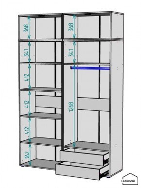 Шкаф с антресолью Linnea MHR-4A-2 2450х1600х510 (Белый-М 11.1.2) в Менделеевске - mendeleevsk.mebel24.online | фото 2