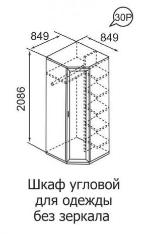 Шкаф угловой для одежды Ника-Люкс 30 без зеркал в Менделеевске - mendeleevsk.mebel24.online | фото 3
