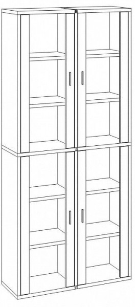 Шкаф-витрина Домино СУ(ш2в2)+4ФС в Менделеевске - mendeleevsk.mebel24.online | фото 3