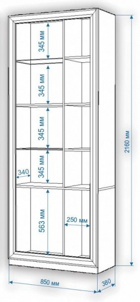 Шкаф-витрина Нобиле ШВтВ-ФСД-БЯН в Менделеевске - mendeleevsk.mebel24.online | фото 3