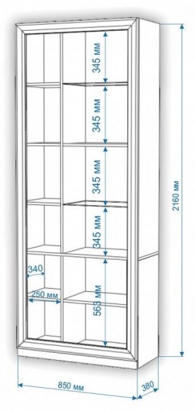 Шкаф-витрина Нобиле ШВтВ-ФСД-БЯН в Менделеевске - mendeleevsk.mebel24.online | фото 3