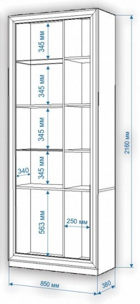 Шкаф-витрина Нобиле ШВтВ-ФСД-ФГК в Менделеевске - mendeleevsk.mebel24.online | фото 3