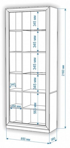 Шкаф-витрина Нобиле ШВтВ-ФСД-ФГК в Менделеевске - mendeleevsk.mebel24.online | фото 3