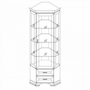 Шкаф-витрина угловой Сиена в Менделеевске - mendeleevsk.mebel24.online | фото 2