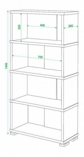 Стеллаж книжный Домино нельсон СБ-10_4 в Менделеевске - mendeleevsk.mebel24.online | фото 2