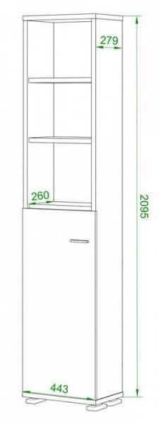 Стеллаж комбинированный Домино нельсон ПУ-20-2 в Менделеевске - mendeleevsk.mebel24.online | фото