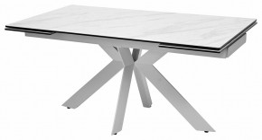 Стол BELLUNO 160 MARBLES KL-99 Белый мрамор матовый, итальянская керамика/ белый каркас, ®DISAUR в Менделеевске - mendeleevsk.mebel24.online | фото 2