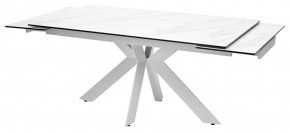 Стол BELLUNO 160 MARBLES KL-99 Белый мрамор матовый, итальянская керамика/ белый каркас, ®DISAUR в Менделеевске - mendeleevsk.mebel24.online | фото 5