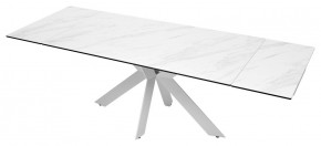 Стол BELLUNO 160 MARBLES KL-99 Белый мрамор матовый, итальянская керамика/ белый каркас, ®DISAUR в Менделеевске - mendeleevsk.mebel24.online | фото 8