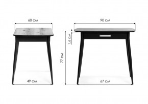 Стол деревянный Вики 90х60х77 делано / черный в Менделеевске - mendeleevsk.mebel24.online | фото 2