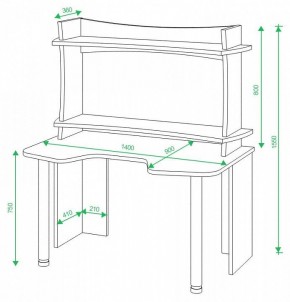 Стол компьютерный Домино lite СКЛ-Игр140 в Менделеевске - mendeleevsk.mebel24.online | фото 2