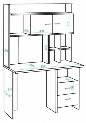 Стол компьютерный Домино lite СКЛ-Прям120+НКЛХ-120 в Менделеевске - mendeleevsk.mebel24.online | фото 2