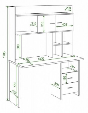 Стол компьютерный Домино Lite СКЛ-Прям130+НКЛХ-130 в Менделеевске - mendeleevsk.mebel24.online | фото 2