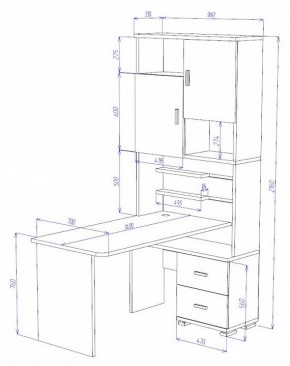 Стол компьютерный Домино СР-720/140 в Менделеевске - mendeleevsk.mebel24.online | фото 2