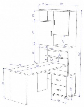 Стол компьютерный Домино СР-720/160 в Менделеевске - mendeleevsk.mebel24.online | фото 2