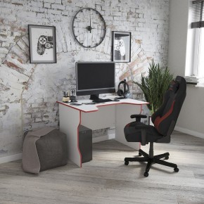 Стол компьютерный ВАРДИГ K2 100x82, белый/красный в Менделеевске - mendeleevsk.mebel24.online | фото 4