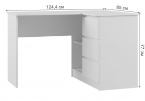 Компьютерный стол Мадера 1244 лдсп белый в Менделеевске - mendeleevsk.mebel24.online | фото 2