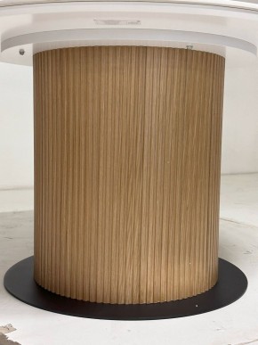 Стол MESA D120 цвет БЕЛЫЙ МРАМОР M326 / Каркас OAK, ®DISAUR в Менделеевске - mendeleevsk.mebel24.online | фото 4