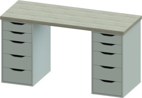 Стол письменный Ингар 2/55 140x75x55, дуб беленый/белый в Менделеевске - mendeleevsk.mebel24.online | фото 2