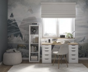 Стол письменный Ингар 2/55 140x75x55, дуб беленый/белый в Менделеевске - mendeleevsk.mebel24.online | фото 4