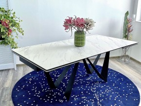 Стол RIETI 200 KL-99 Белый мрамор матовый, итальянская керамика / черный каркас, ®DISAUR в Менделеевске - mendeleevsk.mebel24.online | фото 2